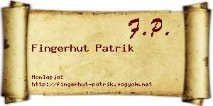 Fingerhut Patrik névjegykártya