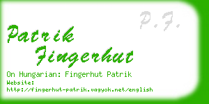 patrik fingerhut business card